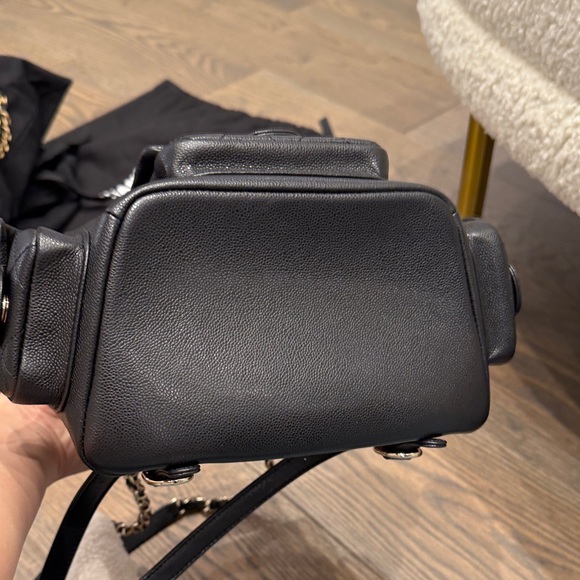 Chanel Black Quilted Backpack with Silver Accents - Picture 5 of 9